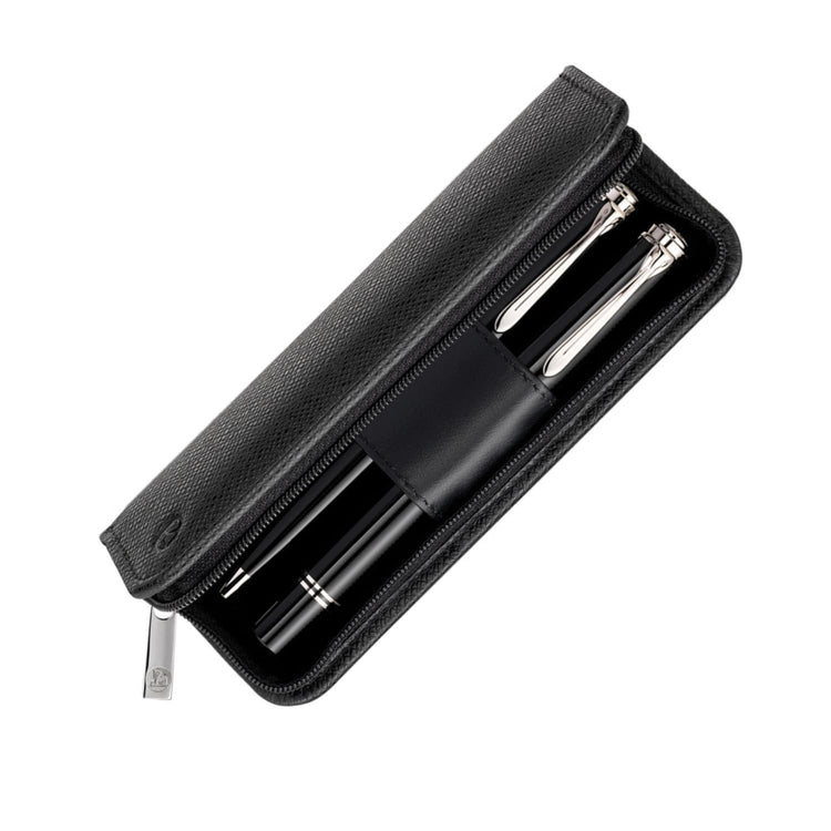 Pelikan 2 Pen Case Nappa Leather in Black Pen Case