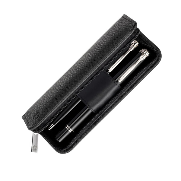 Pelikan Black Nappa Leather Double Pen Case - Goldspot Pens