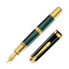 Pelikan 40 Years of Souveran M800 Fountain Pen in Black & Green with Gold Trim - 18K Gold Medium Point Fountain Pen
