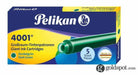 Pelikan 4001 Ink Cartridges in Dark Green - Pack of 5 Fountain Pen Cartridges