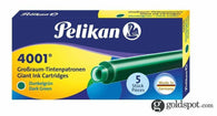 Pelikan 4001 Long Ink Cartridges in Dark Green - Pack of 5