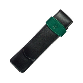 Pelikan Double Pen Case Fine Leather in Black and Green