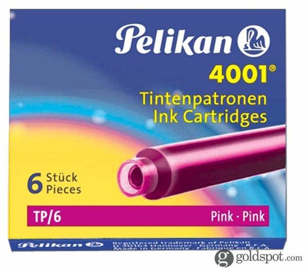Pelikan Mini Ink Cartridge in Pink - Pack of 6 Fountain Pen Cartridges
