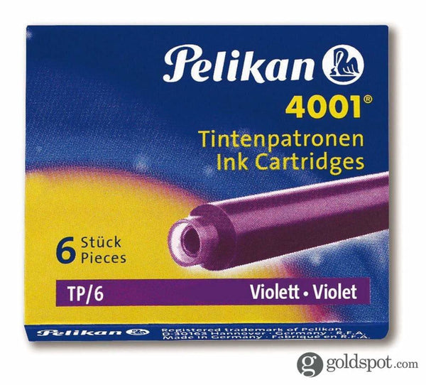 Pelikan Mini Ink Cartridge in Violet - Pack of 6 Fountain Pen Cartridges