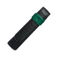 Pelikan Single Pen Case Fine Leather in Black/ Green