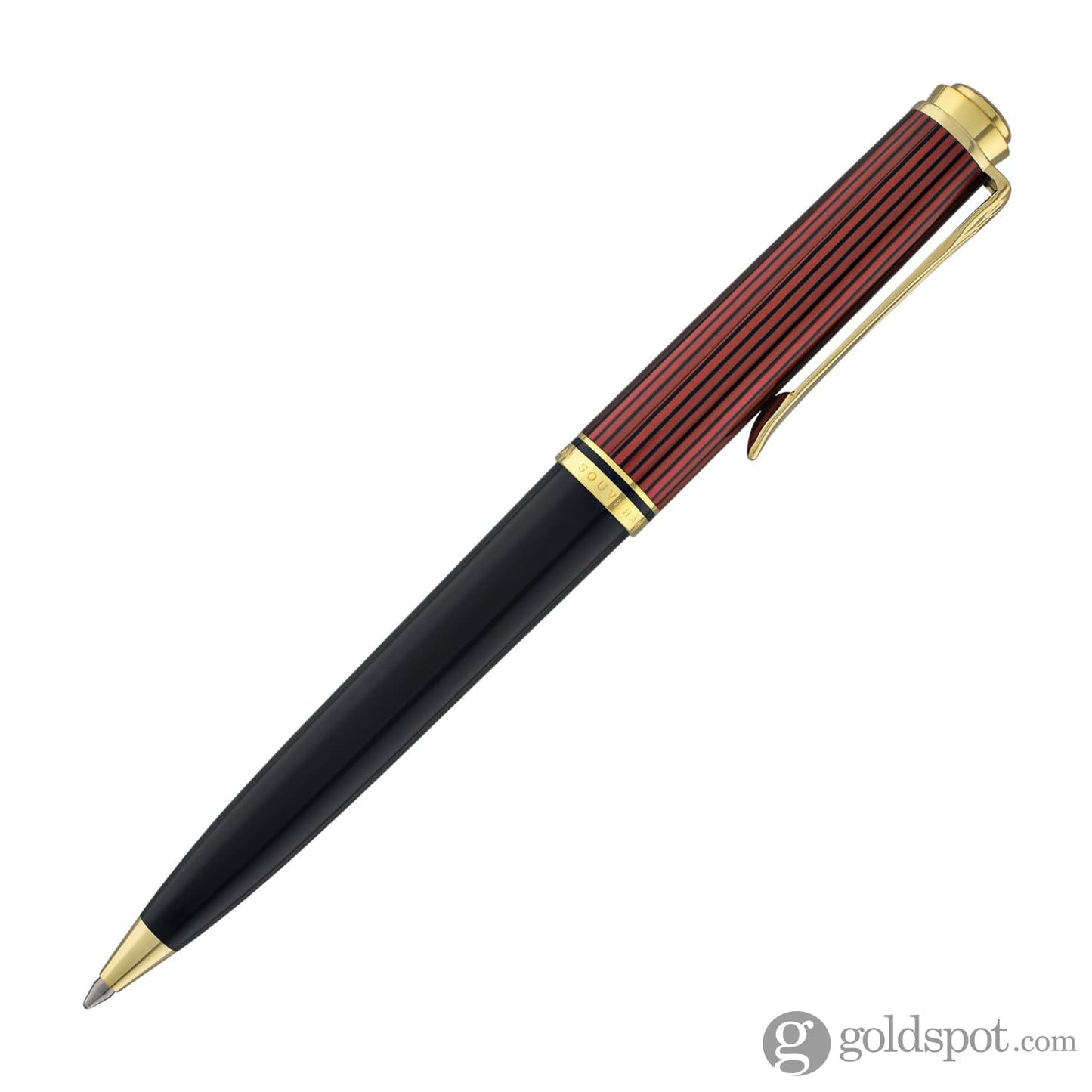 Pelikan Souveran K800 Ballpoint Pen in Black & Red with Gold Trim Ballpoint Pen