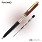 Pelikan Souveran K800 Ballpoint Pen in Black & Red with Gold Trim Ballpoint Pen