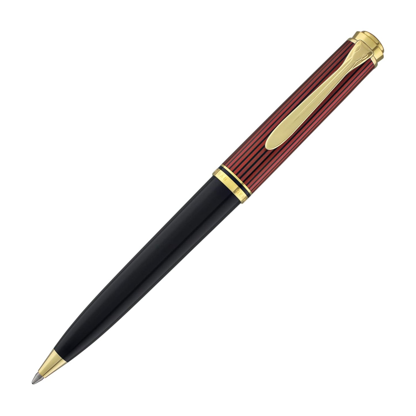 Pelikan Souveran K800 Ballpoint Pen in Black & Red with Gold Trim Ballpoint Pen