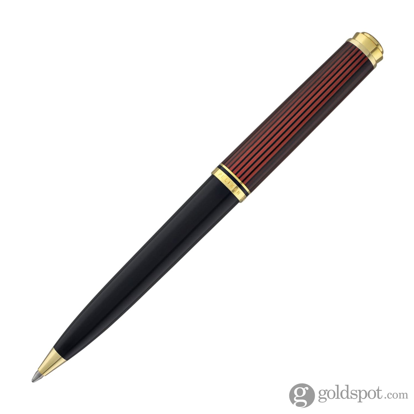 Pelikan Souveran K800 Ballpoint Pen in Black & Red with Gold Trim Ballpoint Pen