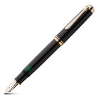 Pelikan Souveran M400 Fountain Pen in Black with Gold Trim - 14K Gold Fine Point Fountain Pen