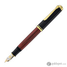 Pelikan Souveran M800 Fountain Pen in Black & Red with Gold Trim - 18K Gold Fountain Pen