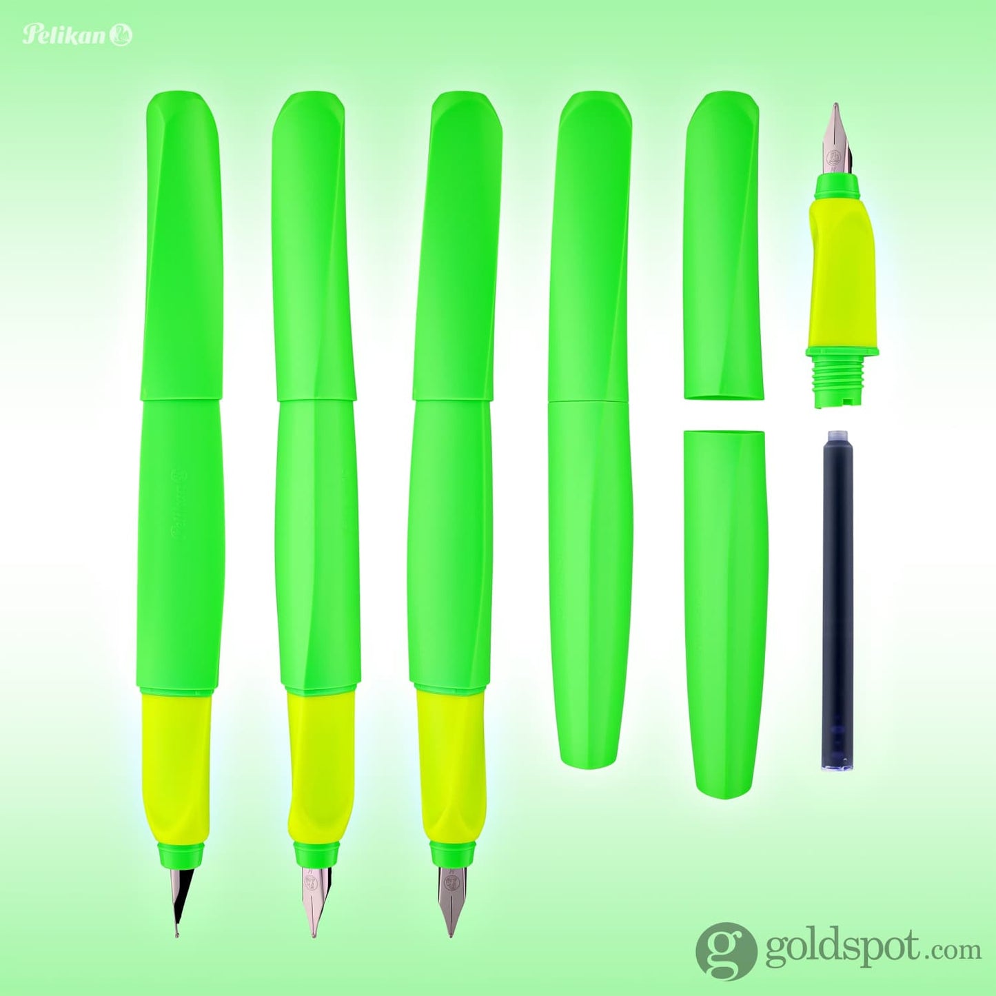 Pelikan Twist Fountain Pen in Neon Green - Medium Point Fountain Pen
