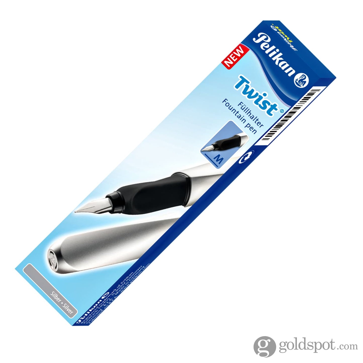 Pelikan Twist Fountain Pen in Silver - Medium Point Fountain Pen