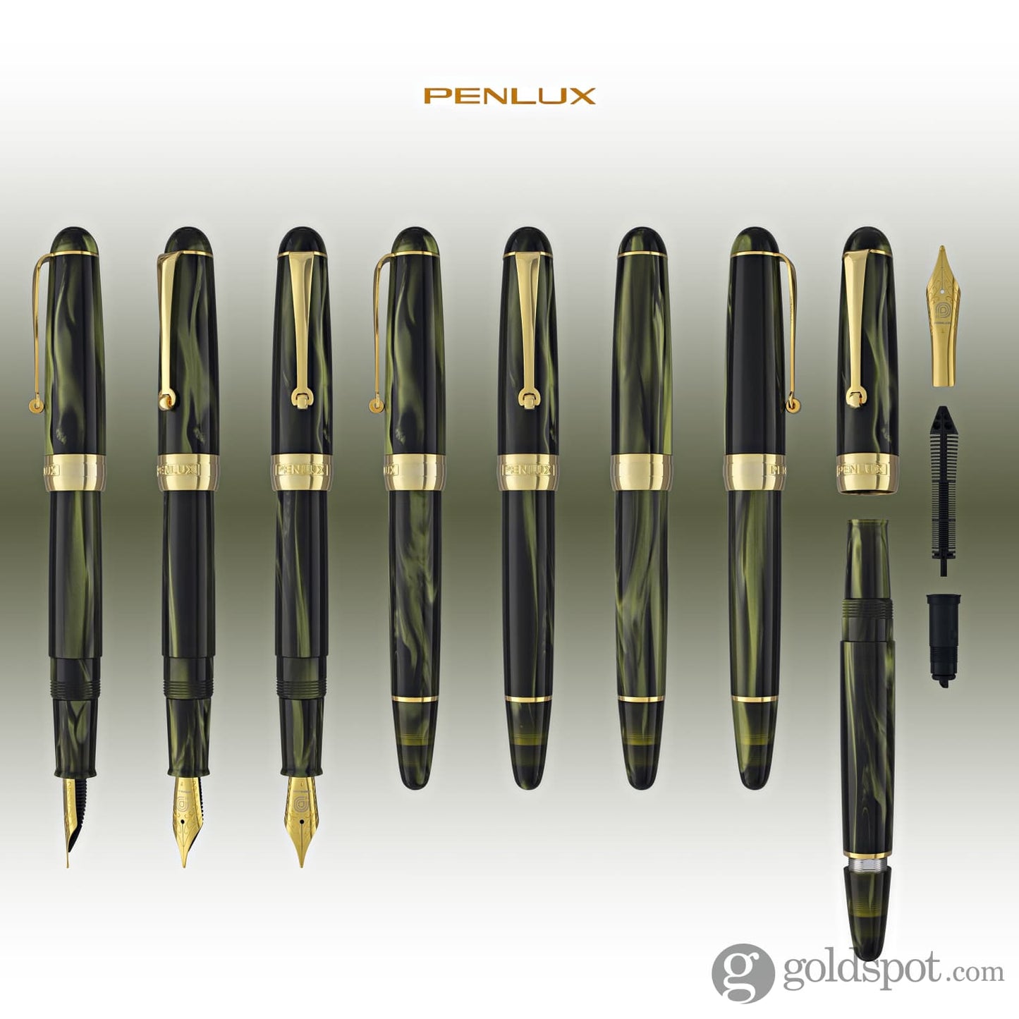 Penlux Masterpiece Delgado Fountain Pen in Moss Fountain Pen