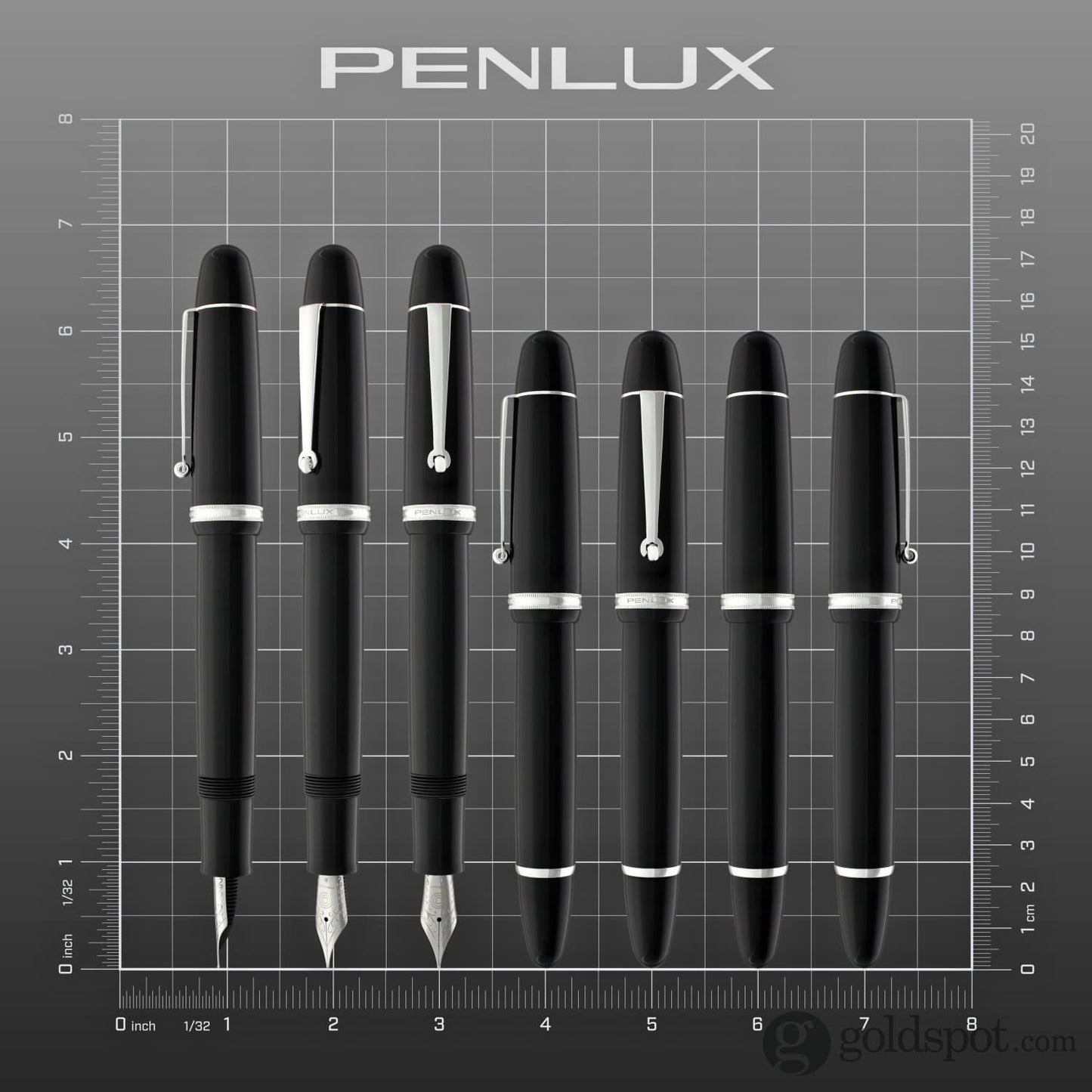 Penlux Masterpiece Grande Fountain Pen in Black Fountain Pen