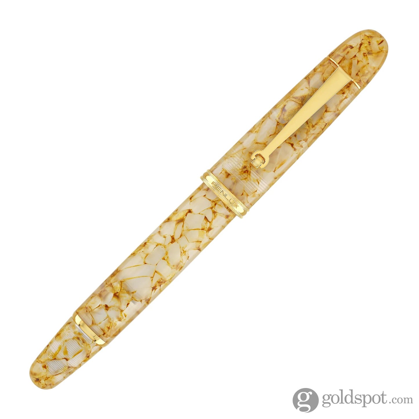 Penlux Masterpiece Grande Fountain Pen in Golden Crystal Fountain Pen