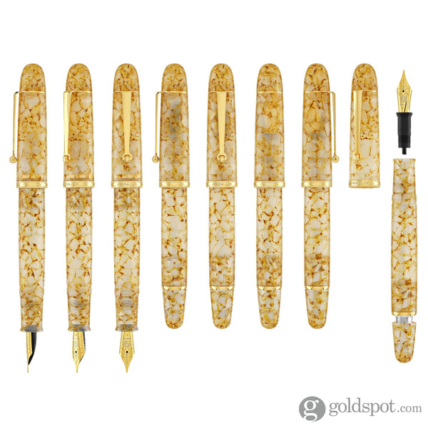 Penlux Masterpiece Grande Fountain Pen in Golden Crystal Fountain Pen