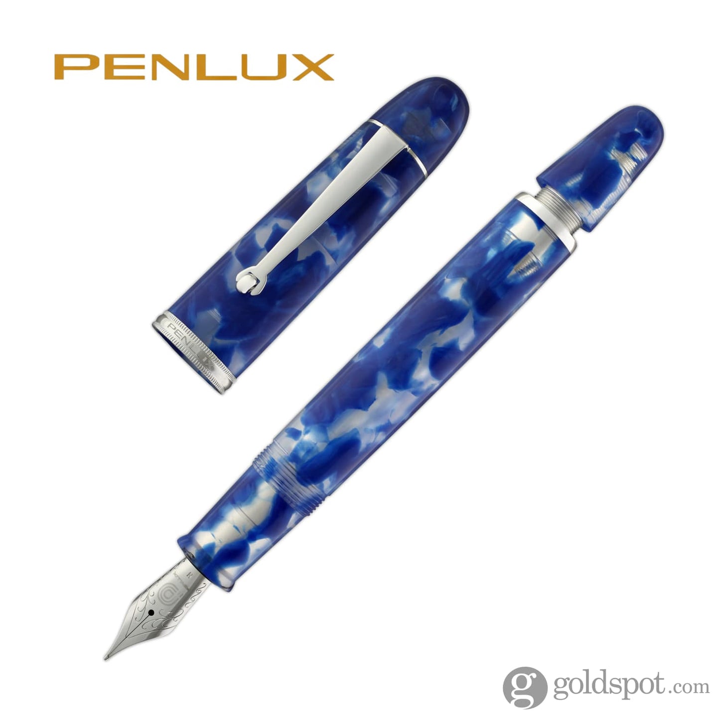 Penlux Masterpiece Grande Fountain Pen in Koi - Blue & White Fountain Pen