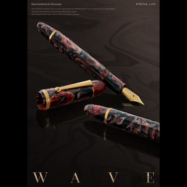 Penlux Masterpiece Grande Fountain Pen in Marble Wave Fountain Pen