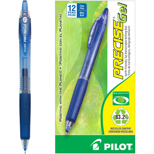 Pilot BeGreen Precise Gel Rollerball Pen in Blue - Fine Point - Single Pen