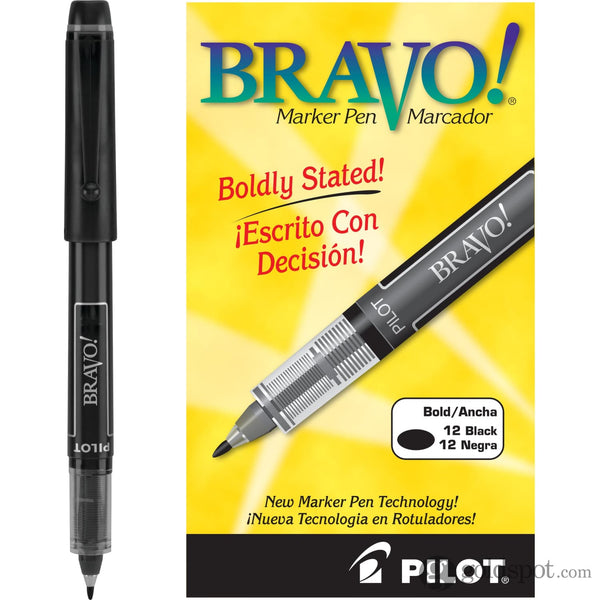 Pilot Bravo Liquid Ink Markers in Black - Bold Point Marker