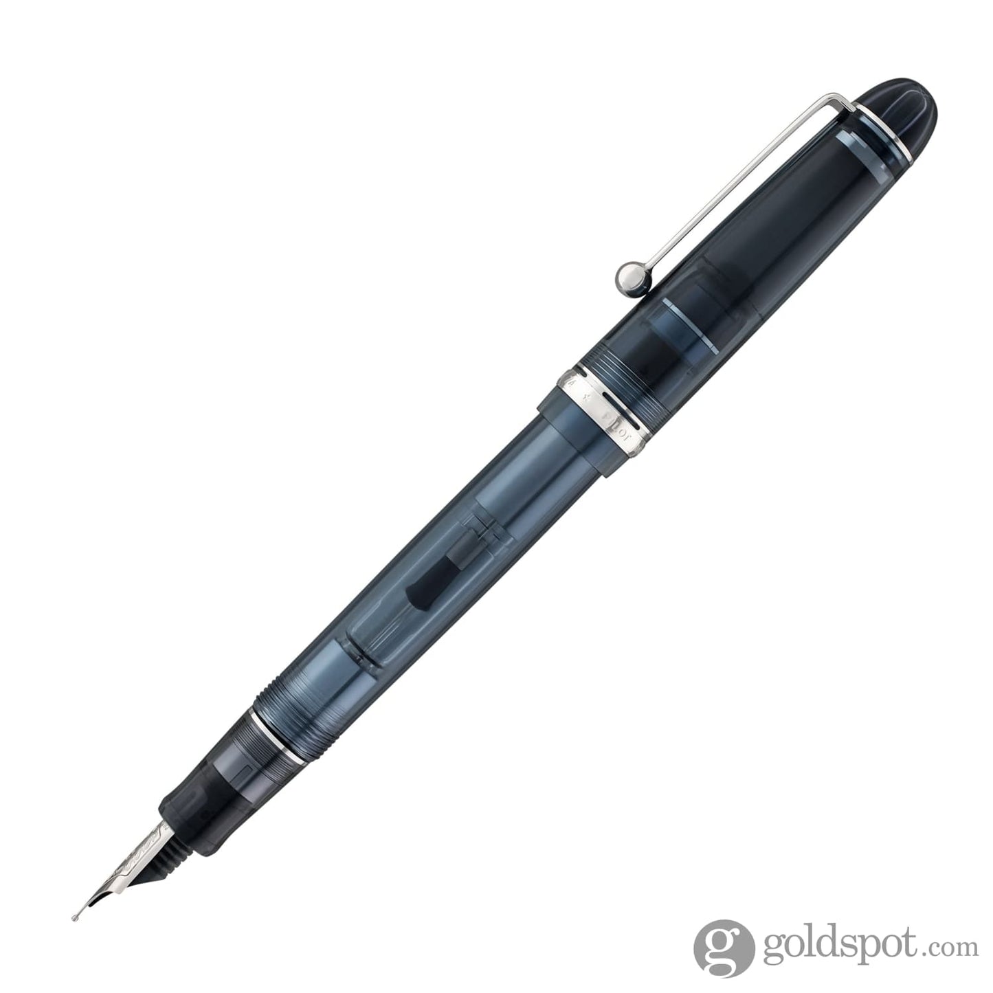 Pilot Custom 74 Fountain Pen in Blue Stone with Silver Trim - 14kt Gold Fountain Pen
