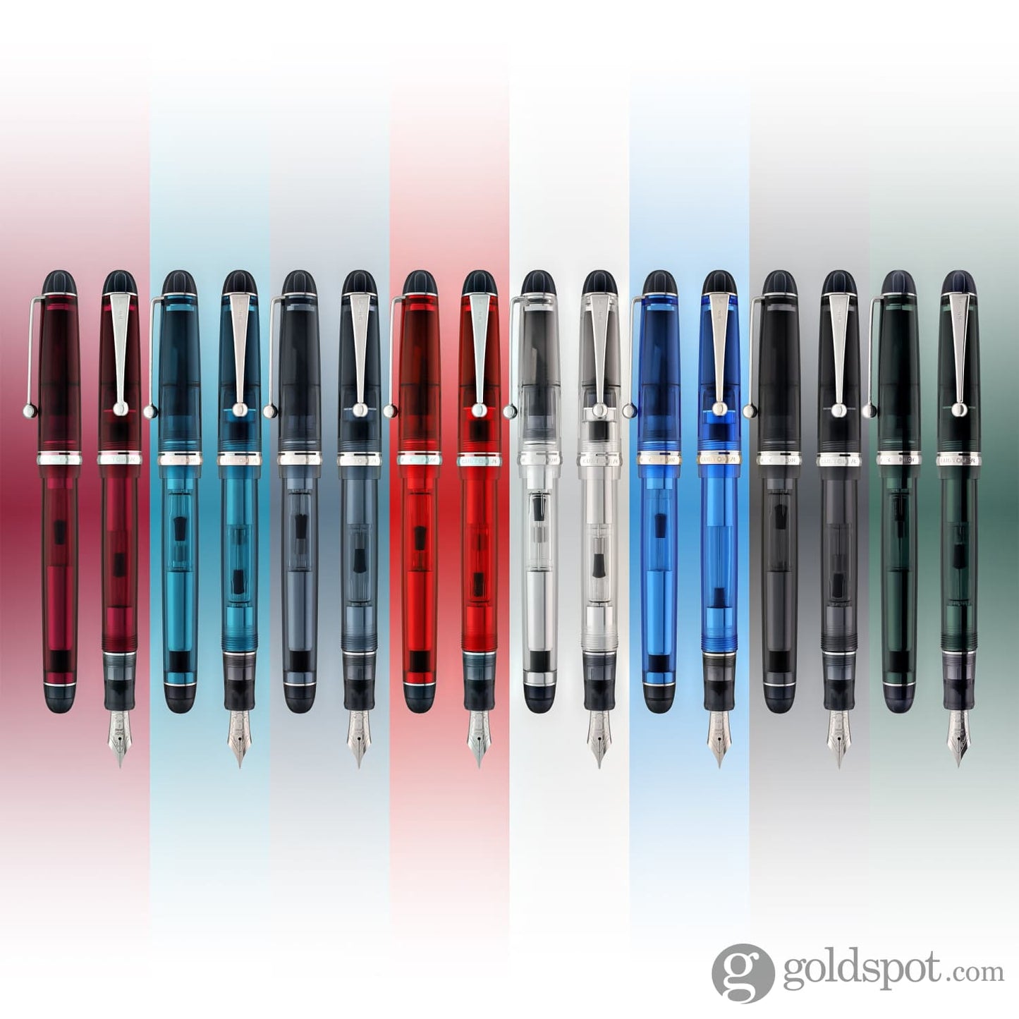 Pilot Custom 74 Fountain Pen in Blue with Silver Trim - 14K Gold Fountain Pen