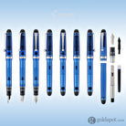 Pilot Custom 74 Fountain Pen in Blue with Silver Trim - 14K Gold Fountain Pen