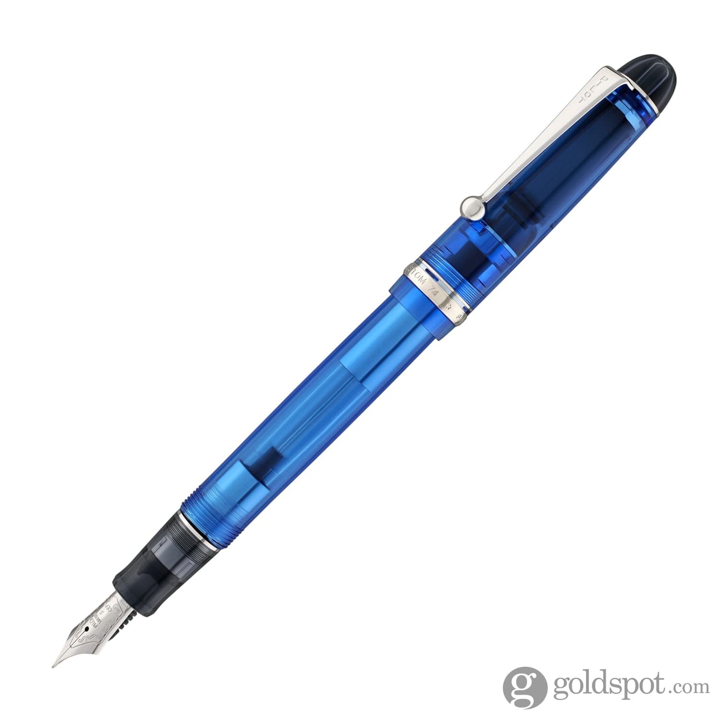 Pilot Custom 74 Fountain Pen in Blue with Silver Trim - 14K Gold Fountain Pen