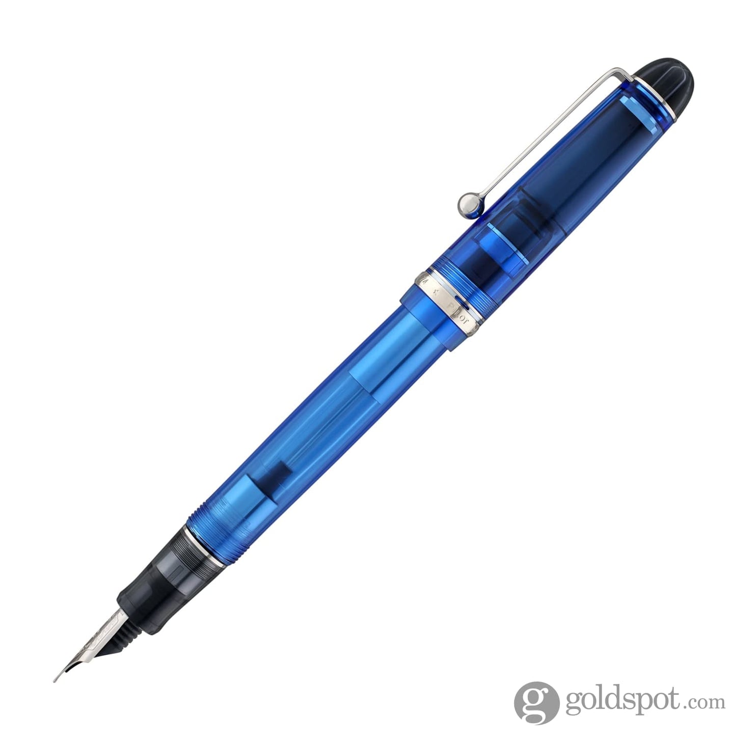 Pilot Custom 74 Fountain Pen in Blue with Silver Trim - 14K Gold Fountain Pen