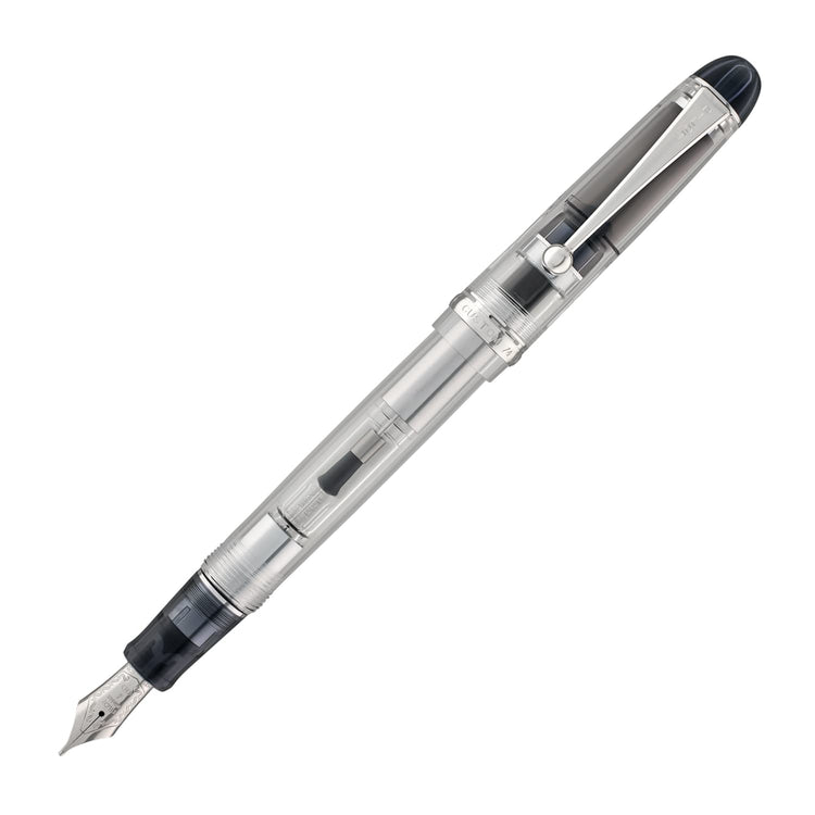 Pilot Custom 74 Fountain Pen in Clear with Silver Trim - 14K Gold Fountain Pen