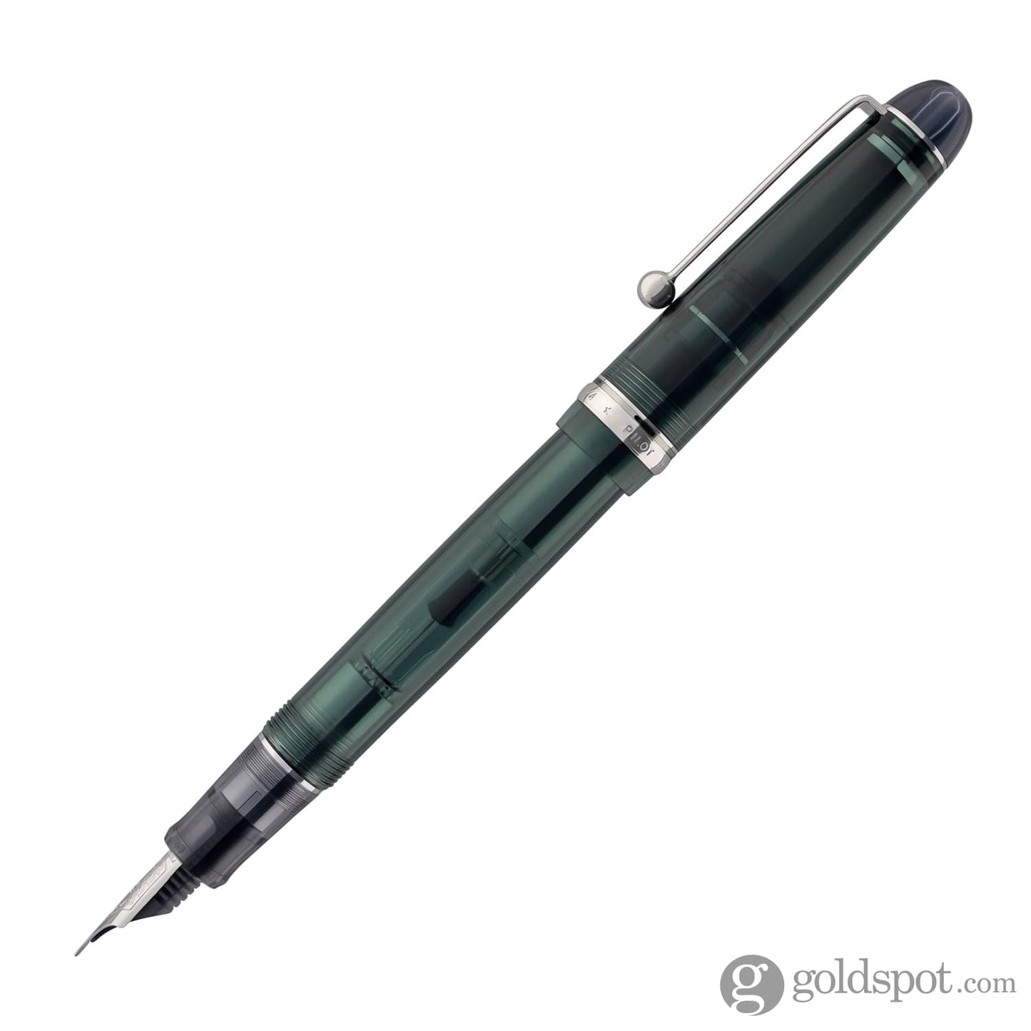 Pilot Custom 74 Fountain Pen in Forest Green with Silver Trim - 14kt Gold Nib Fountain Pen