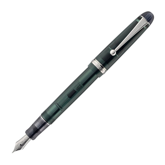 Pilot Custom 74 Fountain Pen in Forest Green with Silver Trim - 14kt Gold Nib
