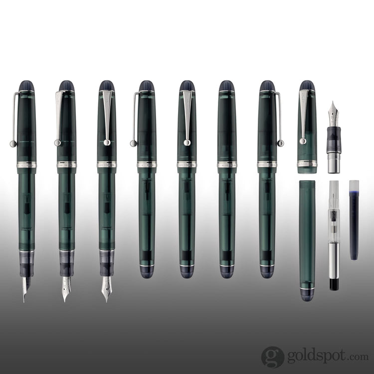 Pilot Custom 74 Fountain Pen in Forest Green with Silver Trim - 14kt Gold Nib Fountain Pen