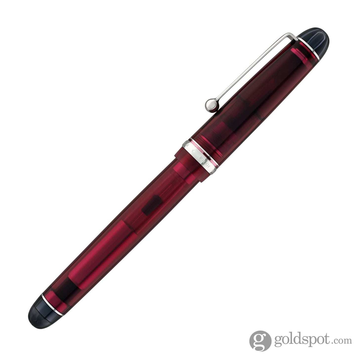Pilot Custom 74 Fountain Pen in Merlot with Silver Trim - 14K Gold Fountain Pen