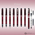 Pilot Custom 74 Fountain Pen in Merlot with Silver Trim - 14K Gold Fountain Pen