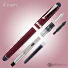 Pilot Custom 74 Fountain Pen in Merlot with Silver Trim - 14K Gold Fountain Pen