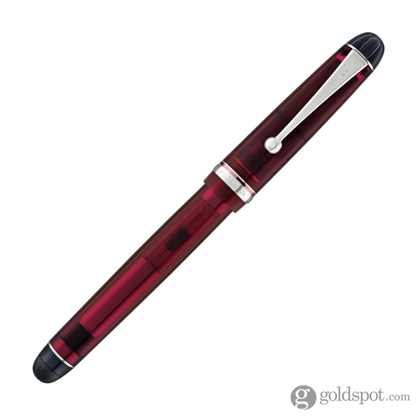 Pilot Custom 74 Fountain Pen in Merlot with Silver Trim - 14K Gold Fountain Pen