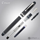 Pilot Custom 74 Fountain Pen in Smokey Black with Silver Trim - 14K Gold Fountain Pen