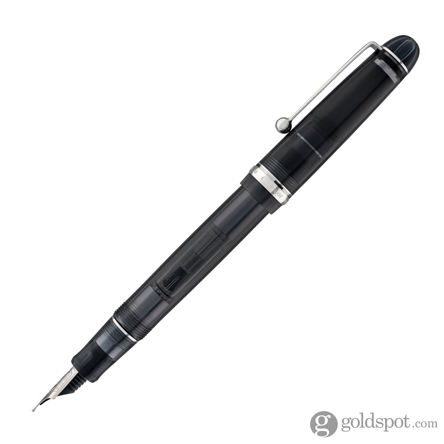Pilot Custom 74 Fountain Pen in Smokey Black with Silver Trim - 14K Gold Fountain Pen