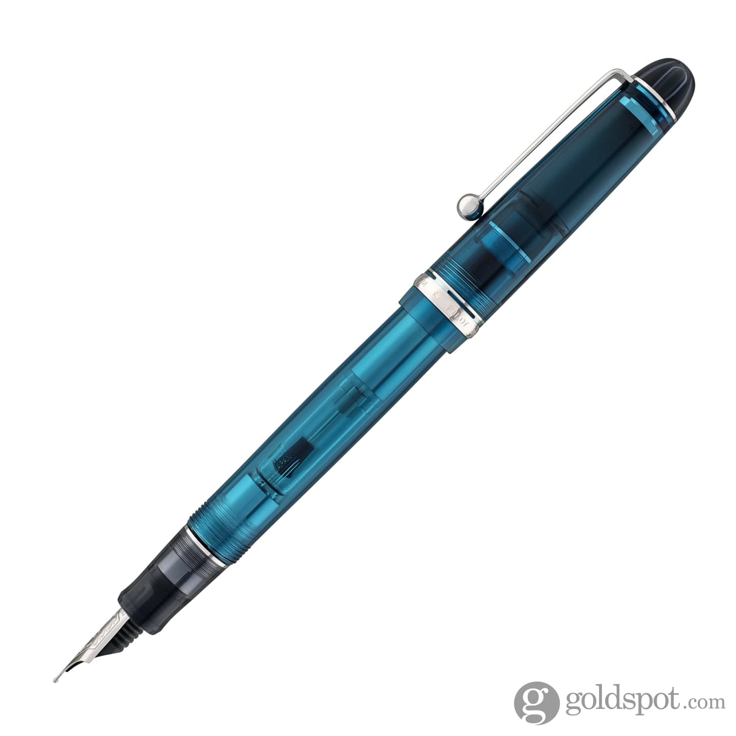 Pilot Custom 74 Fountain Pen in Teal with Silver Trim - 14K Gold Fountain Pen