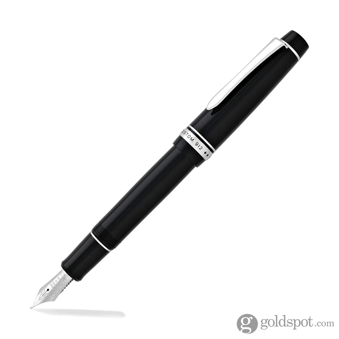 Pilot Custom 912 Fountain Pen in Black/Rhodium - 14K Gold Fountain Pen