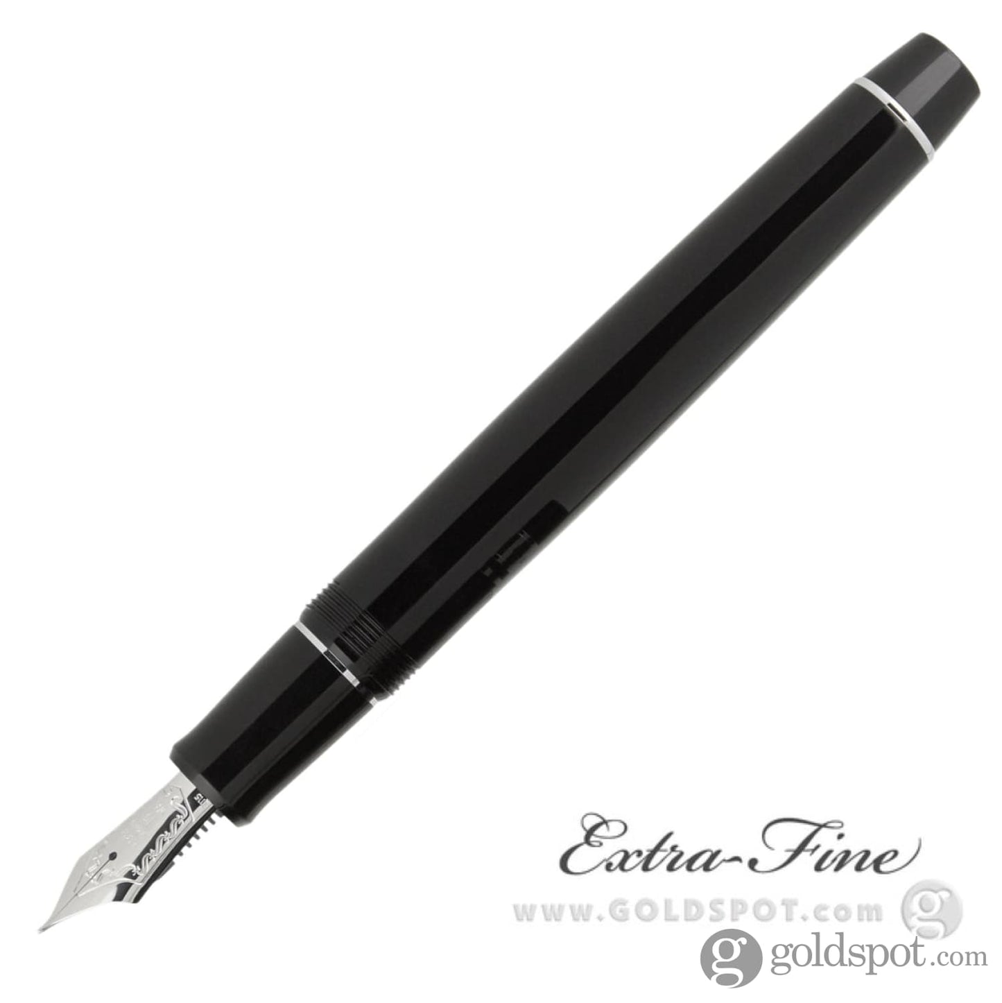 Pilot Custom 912 Fountain Pen in Black/Rhodium - 14K Gold Extra Fine Fountain Pen