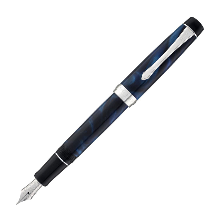 Pilot Custom Heritage SE Fountain Pen in Marble Blue with Silver Trim - 14kt Gold Fountain Pen