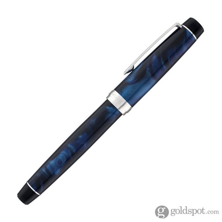Pilot Custom Heritage SE Fountain Pen in Marble Blue with Silver Trim - 14kt Gold Fountain Pen