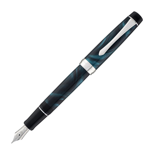 Pilot Custom Heritage SE Fountain Pen in Marble Green with Silver Trim - 14kt Gold Fountain Pen