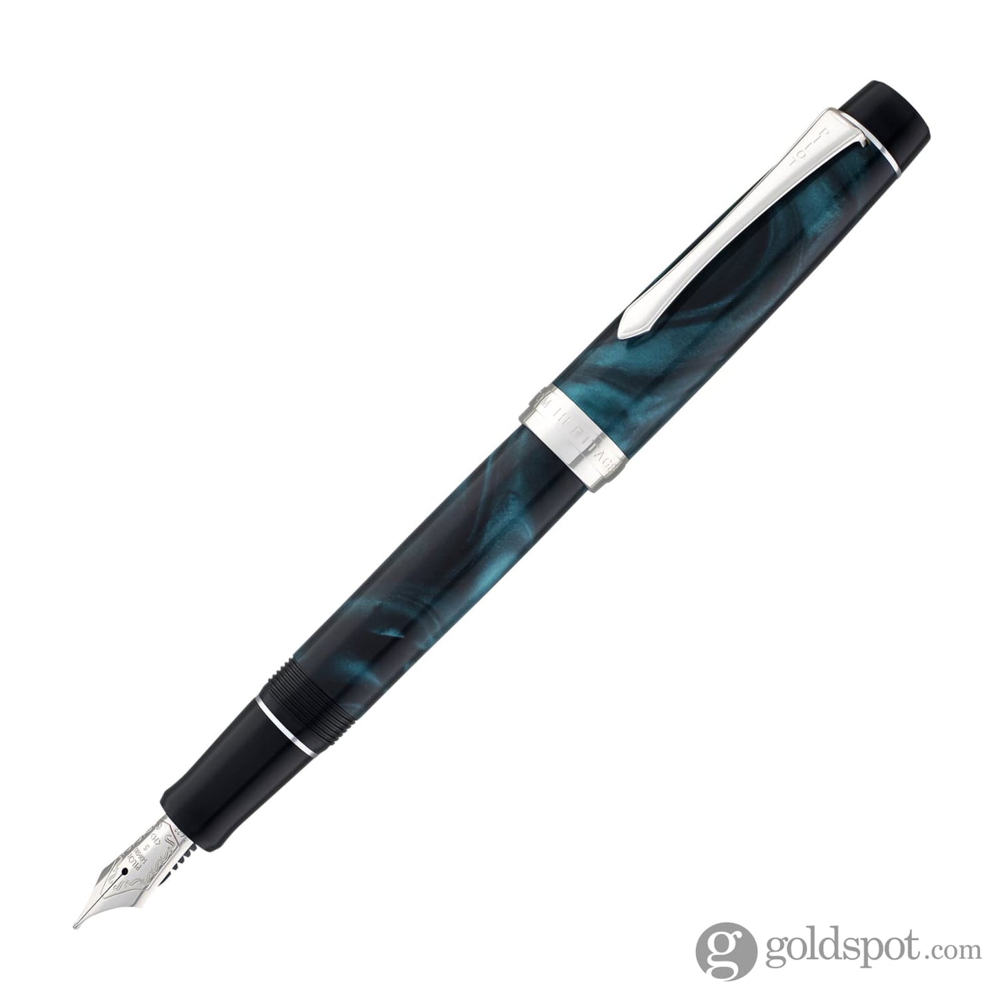 Pilot Custom Heritage SE Fountain Pen in Marble Green with Silver Trim - 14kt Gold Fountain Pen