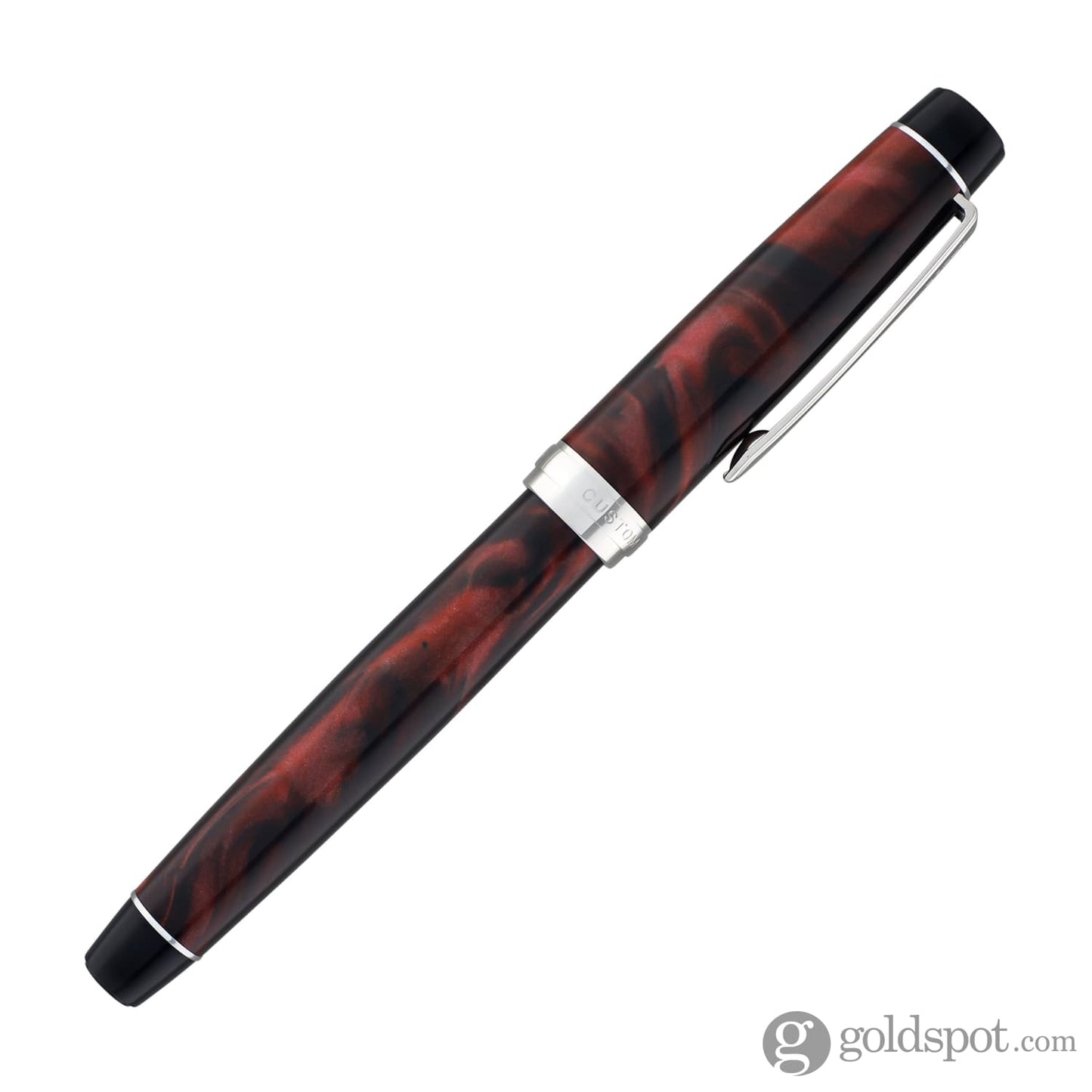 Pilot Custom Heritage SE Fountain Pen in Marble Red with Silver Trim - 14kt Gold Fountain Pen
