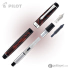 Pilot Custom Heritage SE Fountain Pen in Marble Red with Silver Trim - 14kt Gold Fountain Pen