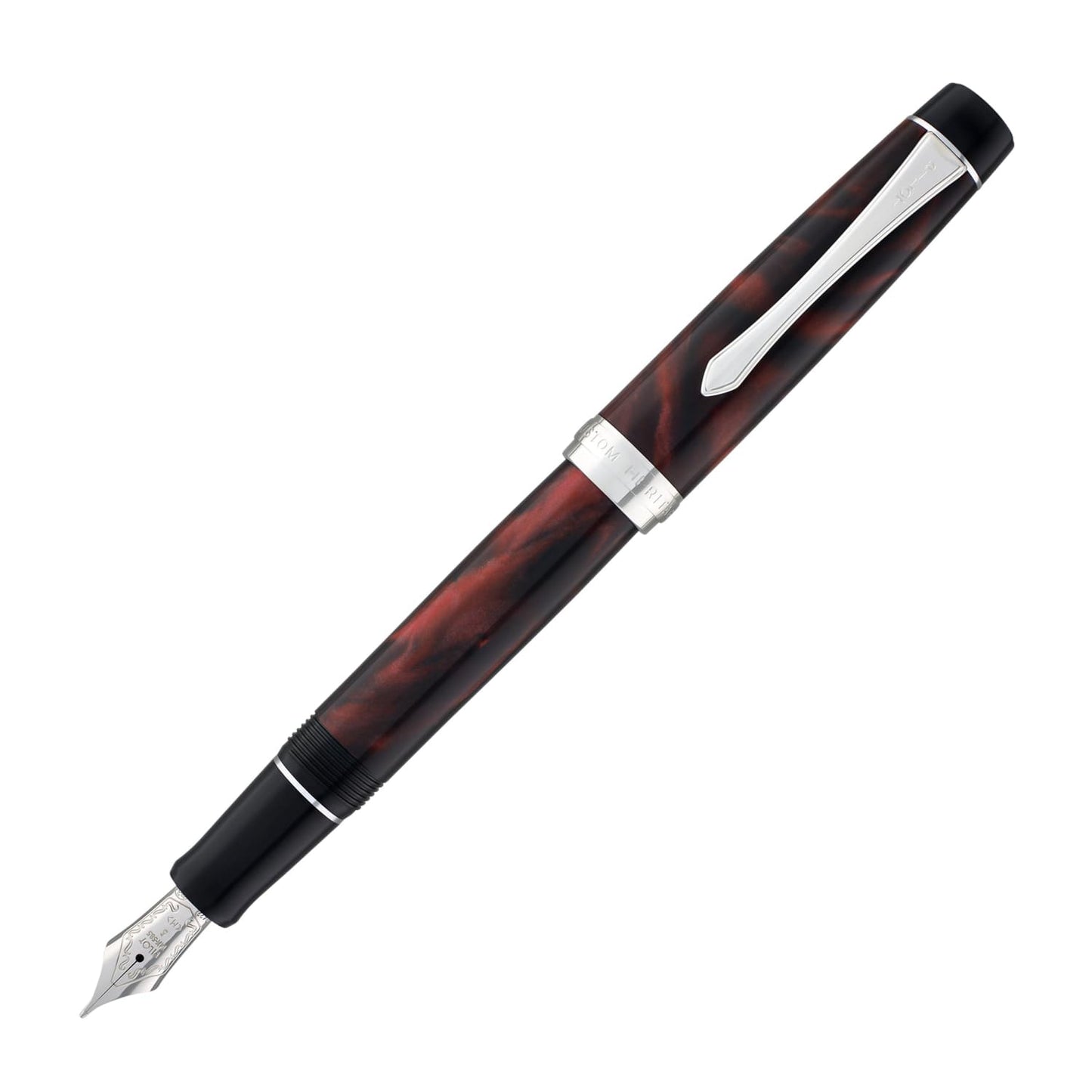 Pilot Custom Heritage SE Fountain Pen in Marble Red with Silver Trim - 14kt Gold Fountain Pen